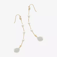 Bijoux Bar Gold Tone Simulated Pearl Drop Earrings