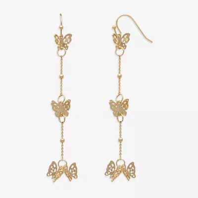 Mixit Gold Tone Butterfly Drop Earrings