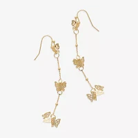 Mixit Gold Tone Butterfly Drop Earrings