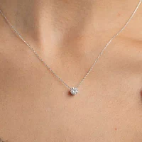 Floating Diamonds (F / Vs2) Womens 1/2 CT. T.W. Lab Grown White Diamond 14K White Gold Round Pendant Necklace