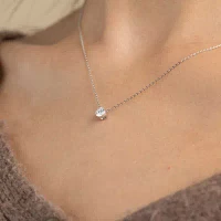 Floating Diamonds (F / Vs2) Womens 1/2 CT. T.W. Lab Grown White Diamond 14K White Gold Round Pendant Necklace