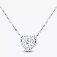 (G-H / Si1-Si2) Womens 1/4 CT. T.W. Lab Grown White Diamond Sterling Silver Heart Pendant Necklace