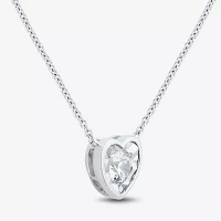 (G-H / Si1-Si2) Womens 1/4 CT. T.W. Lab Grown White Diamond Sterling Silver Heart Pendant Necklace