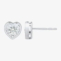 (G-H / Si1-I1) 1/4 CT. T.W. Lab Grown White Diamond Sterling Silver 6.8mm Heart Stud Earrings