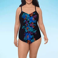 Trimshaper Floral Tankini Swimsuit Top Plus