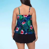 Trimshaper Floral Tankini Swimsuit Top Plus