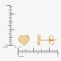 10K Gold 6.2mm Heart Stud Earrings