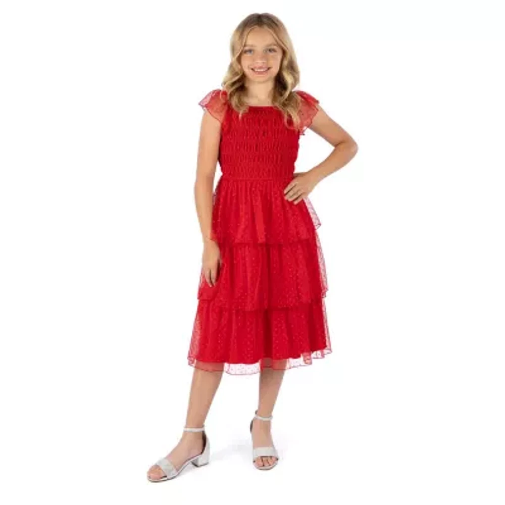 Speechless Big Girls Short Sleeve Cap A-Line Dress