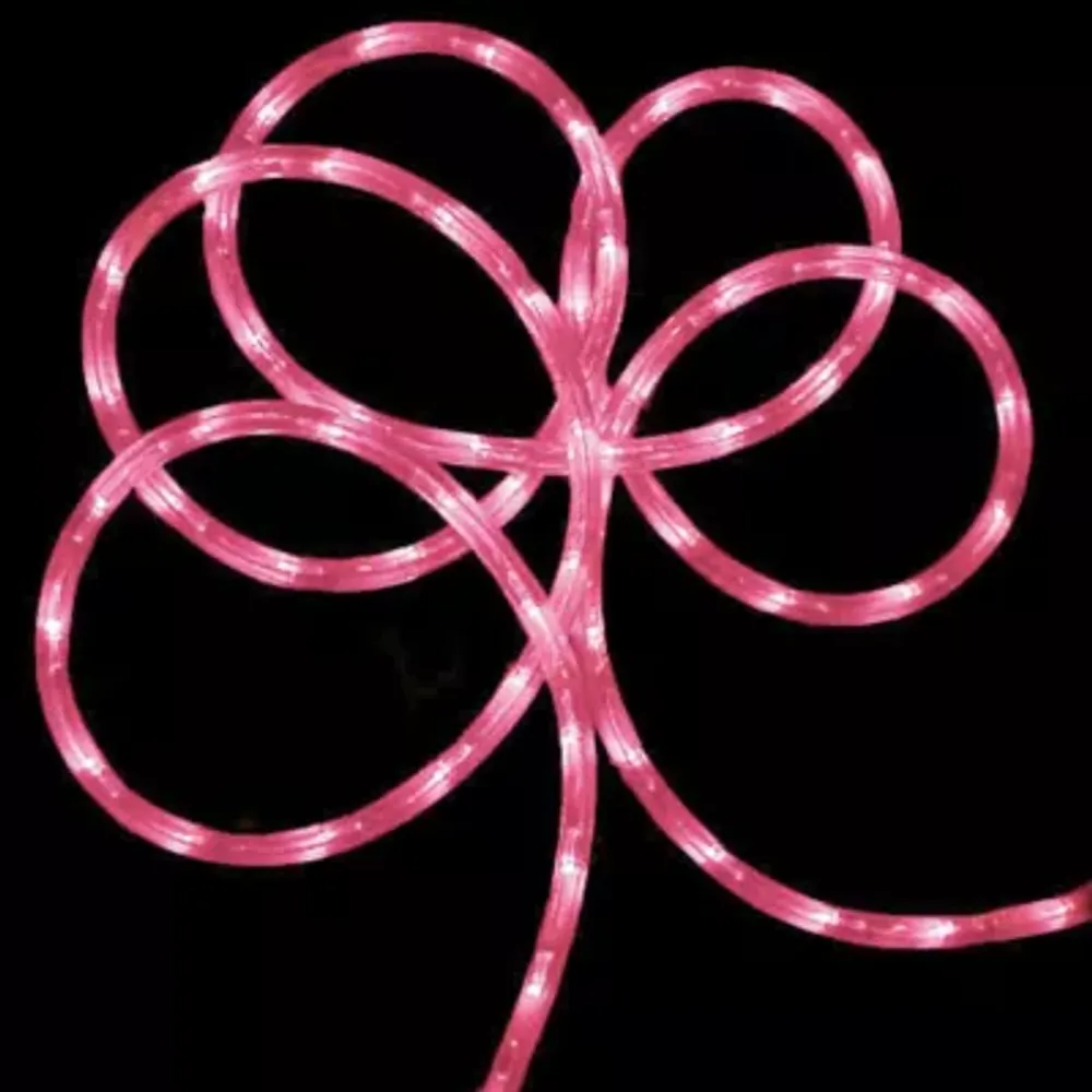 Pink Commericial Grade LED Outdoor Christmas Rope Light on a Spool - 24 ft