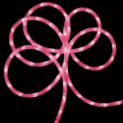 Pink Commericial Grade LED Outdoor Christmas Rope Light on a Spool - 24 ft