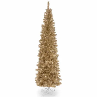 National Tree Co. Champagne Tinsel 6 Foot Christmas Tree