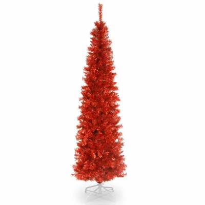 National Tree Co. Red Tinsel 6 Foot Christmas Tree