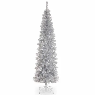 National Tree Co. Silver Tinsel 6 Foot Christmas Tree