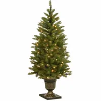 National Tree Co. Dunhill Fir Entrance 4 Foot Pre-Lit Fir Christmas Tree