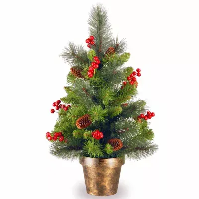 National Tree Co. Crestwood Spruce 2 Foot Flocked Spruce Christmas Tree