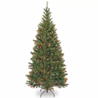 National Tree Co. Aspen Spruce Hinged 7 Foot Pre-Lit Spruce Christmas Tree
