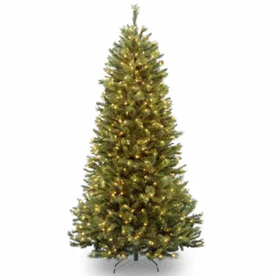 National Tree Co. Rocky Ridge Slim Pine 7 1/2 Foot Pre-Lit Pine Christmas Tree