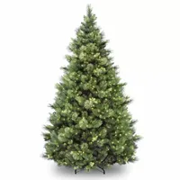 National Tree Co. Carolina Pine Hinged 7 1/2 Foot Pre-Lit Pine Christmas Tree