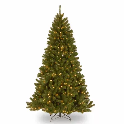 National Tree Co. North Valley Spruce Hinged 6 1/2 Foot Pre-Lit Spruce Christmas Tree