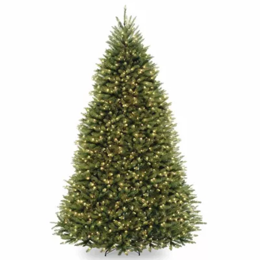 National Tree Co. Dunhill Fir Hinged 10 Foot Pre-Lit Fir Christmas Tree