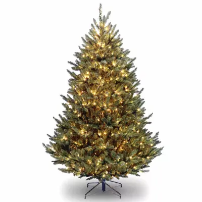 National Tree Co. Natural Fraser Fir Hinged 7 1/2 Foot Pre-Lit Fir Christmas Tree