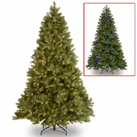 National Tree Co. Downswept Douglas Fir Hinged 7 1/2 Foot Pre-Lit Fir Christmas Tree