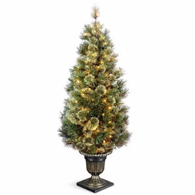 National Tree Co. Wispy Willow Grande Entrance 5 Foot Pre-Lit Christmas Tree