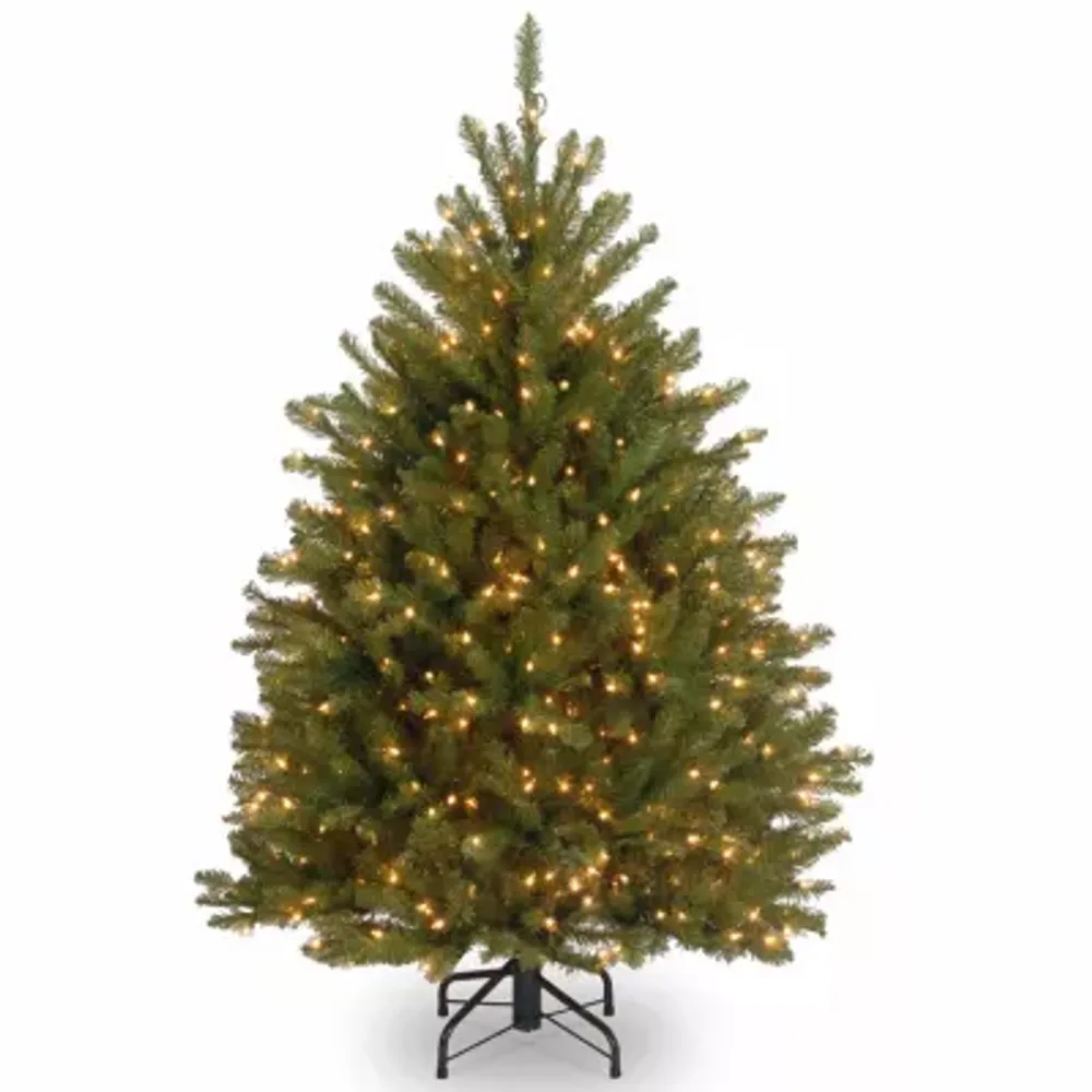 National Tree Co. Dunhill Fir Hinged 4 1/2 Foot Pre-Lit Fir Christmas Tree