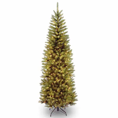National Tree Co. Kingswood Fir Hinged Pencil 1/2 Foot Pre-Lit Fir Christmas Tree