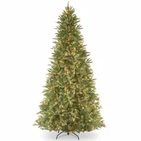 National Tree Co. Tiffany Fir Slim 9 Foot Pre-Lit Fir Christmas Tree