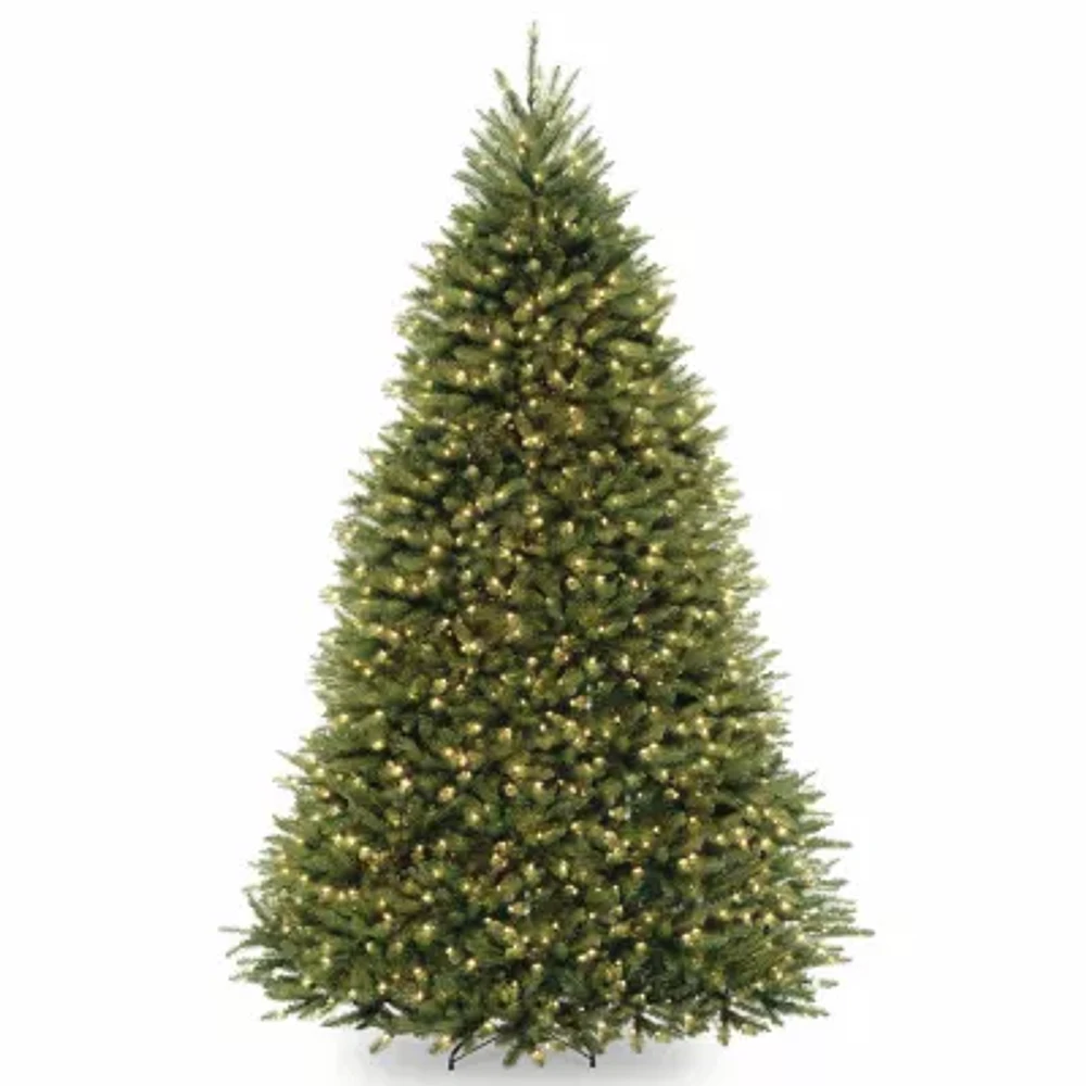 National Tree Co. Dunhill Fir Hinged 9 Foot Pre-Lit Fir Christmas Tree