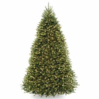 National Tree Co. Dunhill Fir Hinged 9 Foot Pre-Lit Fir Christmas Tree