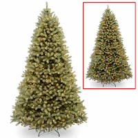 National Tree Co. Downswept Douglas Fir Hinged 10 Foot Pre-Lit Fir Christmas Tree