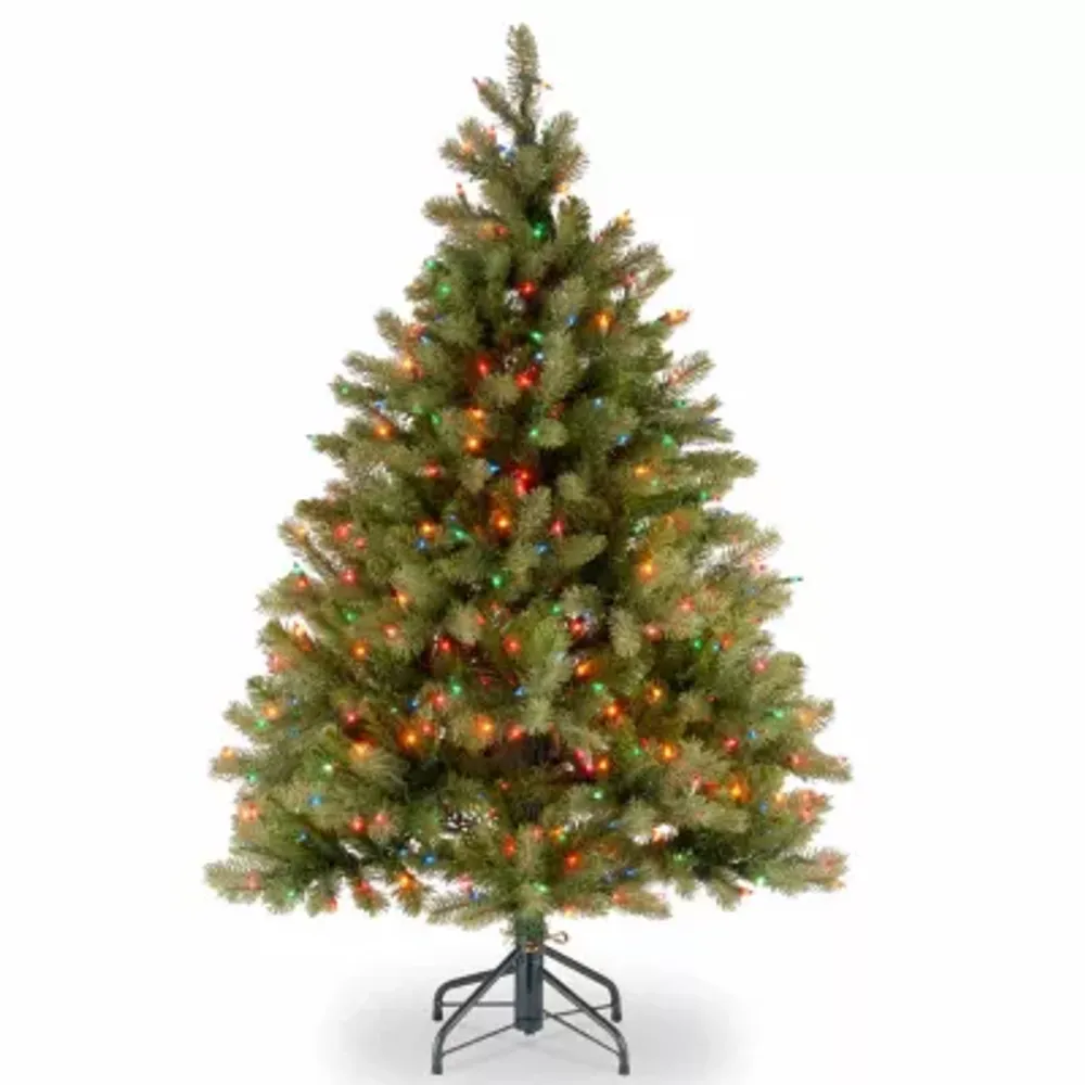 National Tree Co. Downswept Douglas Fir Hinged / Foot Pre-Lit Fir Christmas Tree