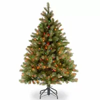 National Tree Co. Downswept Douglas Fir Hinged / Foot Pre-Lit Fir Christmas Tree