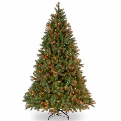 National Tree Co. Downswept Douglas Fir Hinged / Foot Pre-Lit Fir Christmas Tree