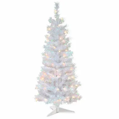 National Tree Co. White Iridescent 4 Foot Pre-Lit Christmas Tree