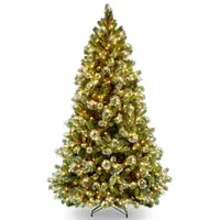 National Tree Co. Wintry Pine 7 1/2 Foot Pre-Lit Flocked Pine Christmas Tree