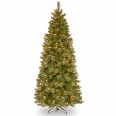 National Tree Co. Tacoma Pine Slim 7 1/2 Foot Pre-Lit Pine Christmas Tree