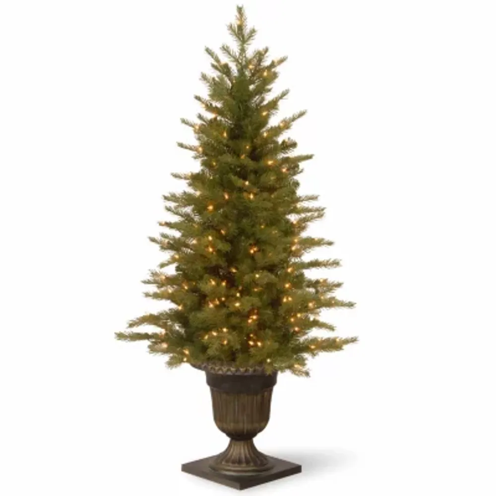 National Tree Co. Nordic Spruce Entrance 4 Foot Pre-Lit Spruce Christmas Tree