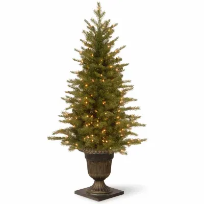 National Tree Co. Nordic Spruce Entrance 4 Foot Pre-Lit Spruce Christmas Tree