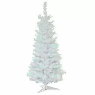 National Tree Co. White Iridescent Tinsel 3 Foot Christmas Tree