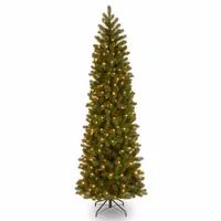 National Tree Co. Downswept Douglas Fir Slim Hinged 7 1/2 Foot Pre-Lit Fir Christmas Tree