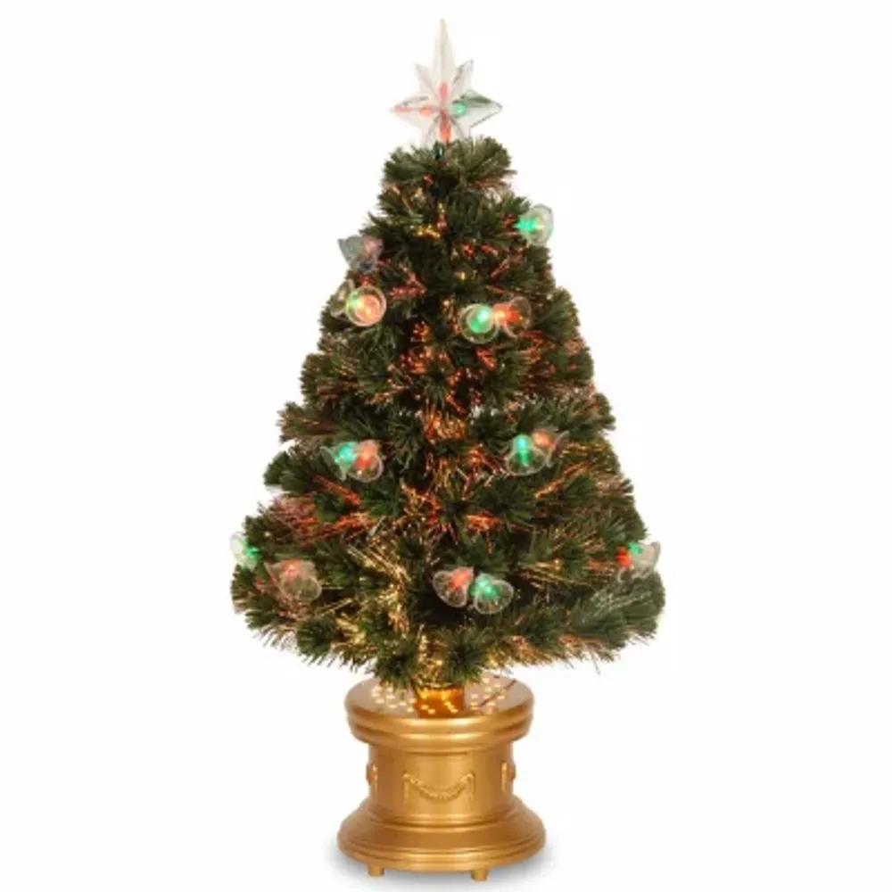 National Tree Co. Fireworks 3 Foot Pre-Lit Flocked Christmas Tree