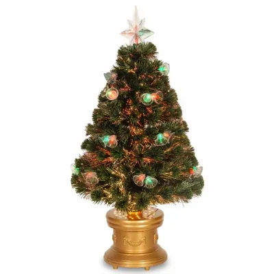 National Tree Co. Fireworks 3 Foot Pre-Lit Flocked Christmas Tree