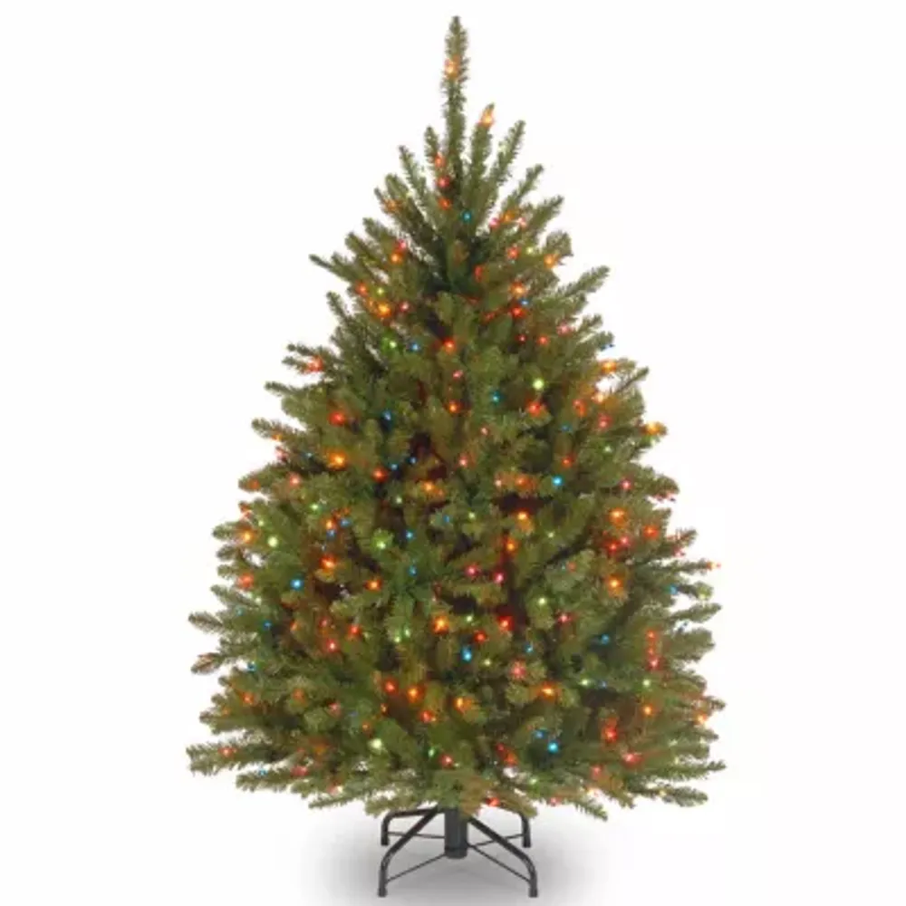 National Tree Co. Dunhill Fir Hinged 4 1/2 Foot Pre-Lit Fir Christmas Tree