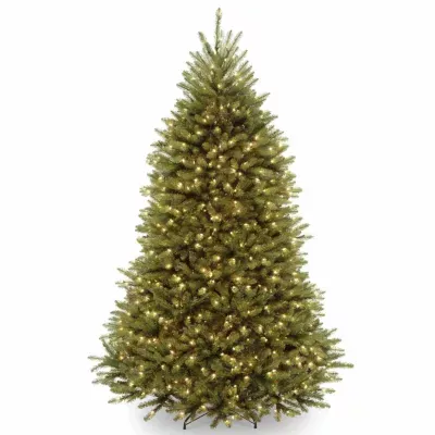 National Tree Co. Dunhill Fir Hinged 7 1/2 Foot Pre-Lit Fir Christmas Tree