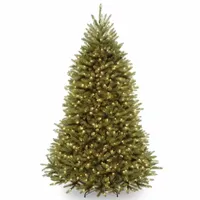 National Tree Co. Dunhill Fir Hinged 7 1/2 Foot Pre-Lit Fir Christmas Tree