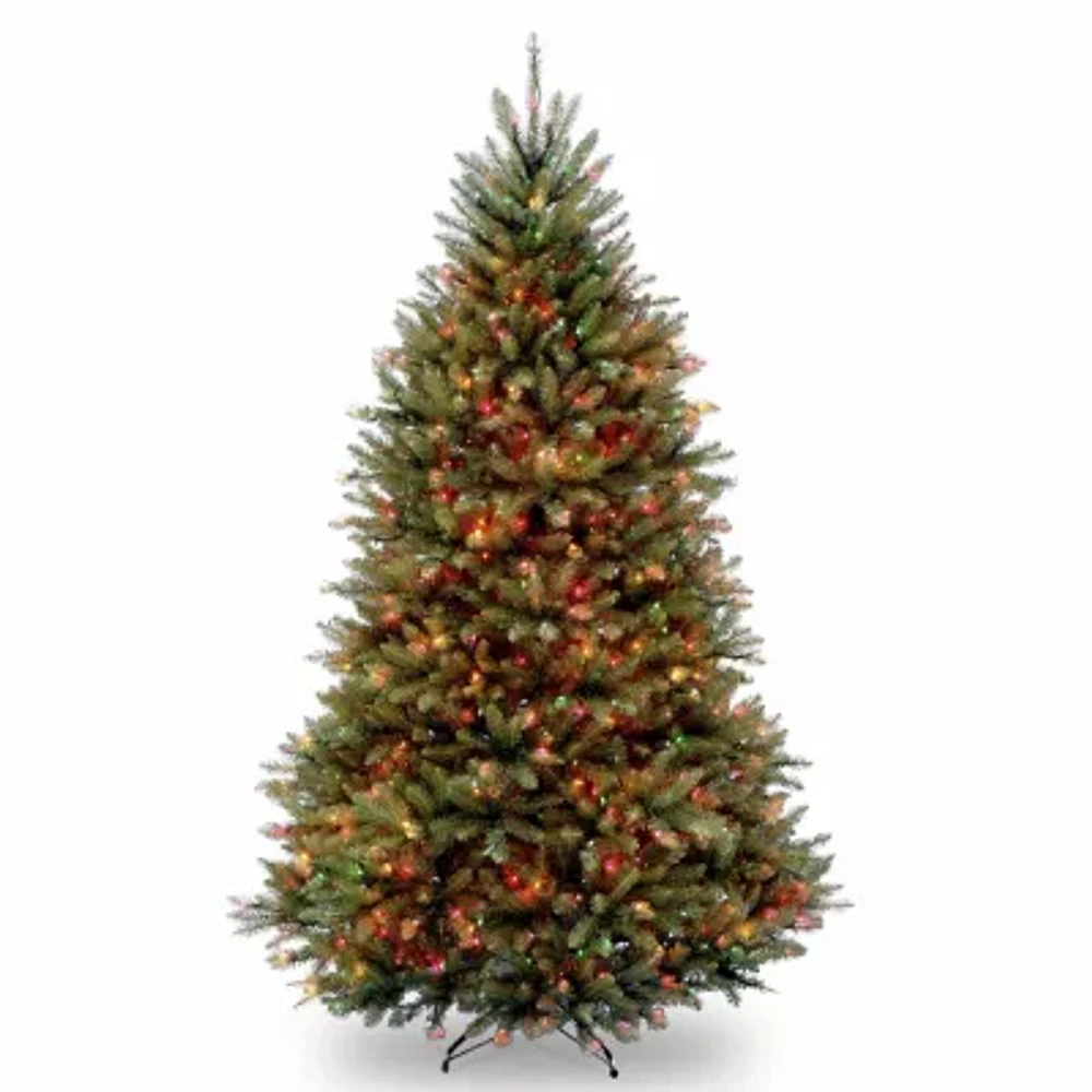 National Tree Co. Dunhill Fir Hinged 7 1/2 Foot Pre-Lit Fir Christmas Tree