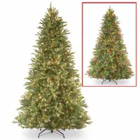 National Tree Co. Tiffany Fir 7 1/2 Foot Pre-Lit Fir Christmas Tree